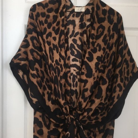 Best Seller! Leopard Print Kimono / Swim Cover-Up - Picture 6 of 8